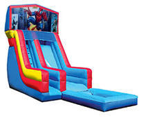 18' Spiderman Modular Water Slide with pool
